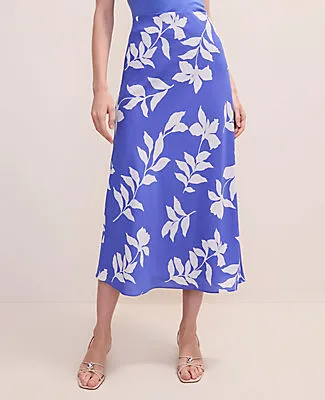 Ann Taylor Petite Floral Bias Slip Skirt in Satin sold by Ann Taylor product image thumbnail 2