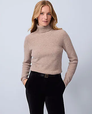 Ann Taylor Studio Collection Cashmere Ribbed Turtleneck Sweater sold by Ann Taylor