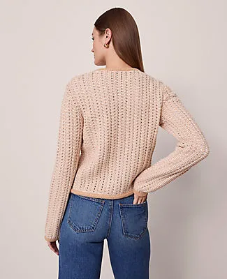Ann Taylor Textured Stitch Cardigan sold by Ann Taylor product image thumbnail 2