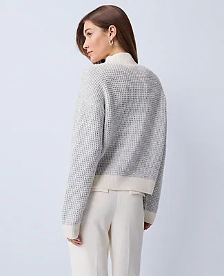 Ann Taylor Metallic Waffle Knit Sweater sold by Ann Taylor product image thumbnail 2