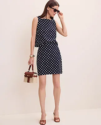 Ann Taylor Polka Dot A-Line Skirt in Linen Blend sold by Ann Taylor