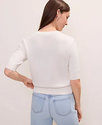 Ann Taylor Floral Appliqué Sweater Tee sold by Ann Taylor product image thumbnail 2