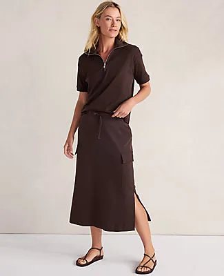 Ann Taylor Haven Well Within Organic Cotton Interlock Half-Zip Collared Top sold by Ann Taylor product image thumbnail 2