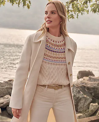 Ann Taylor Weekend Collection Fair Isle Cable Sweater sold by Ann Taylor