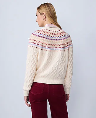 Ann Taylor Weekend Collection Fair Isle Cable Sweater sold by Ann Taylor product image thumbnail 3