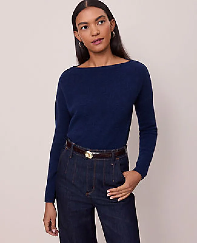 Ann Taylor Studio Collection Cashmere Off-The-Shoulder Sweater made by Ann Taylor
