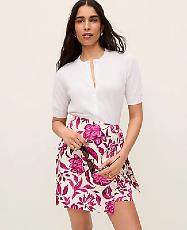 Ann Taylor Short Sleeve Linen Ann Cardigan made by Ann Taylor