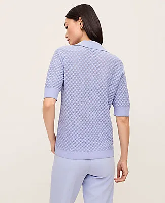 Ann Taylor Pointelle Polo Sweater sold by Ann Taylor product image thumbnail 2