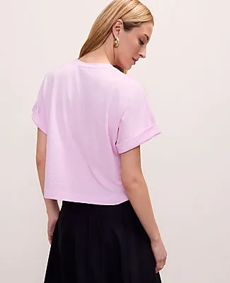 Ann Taylor Crew Neck Roll Sleeve Tee sold by Ann Taylor product image thumbnail 2