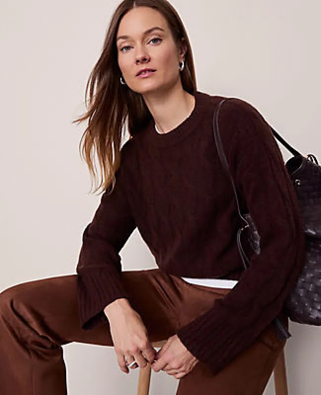 Ann Taylor Cable Crew Neck Sweater made by Ann Taylor