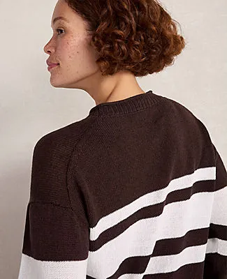 Ann Taylor Haven Well Within Cotton Linen Stripe Roll Neck Sweater sold by Ann Taylor product image thumbnail 2