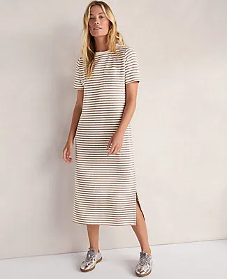 Ann Taylor Haven Well Within Cotton Blend Textured T-Shirt Dress sold by Ann Taylor
