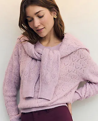 Ann Taylor Weekend Collection Pointelle Henley Sweater sold by Ann Taylor product image thumbnail 4