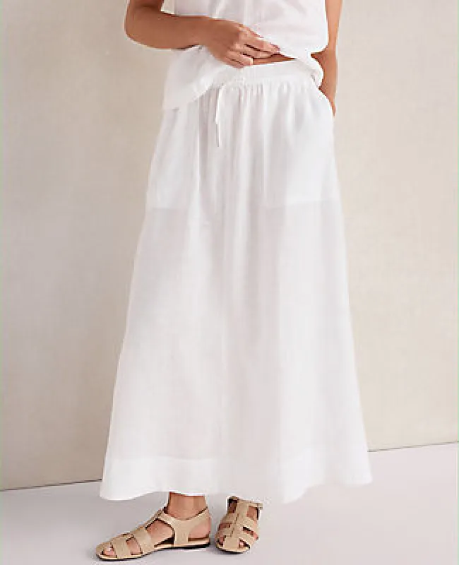 Ann Taylor Haven Well Within Linen Drawstring Midi Skirt made by Ann Taylor