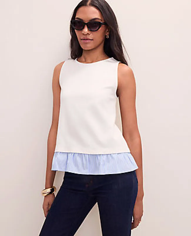 Ann Taylor Petite Weekend Layered Mixed Media Tank made by Ann Taylor