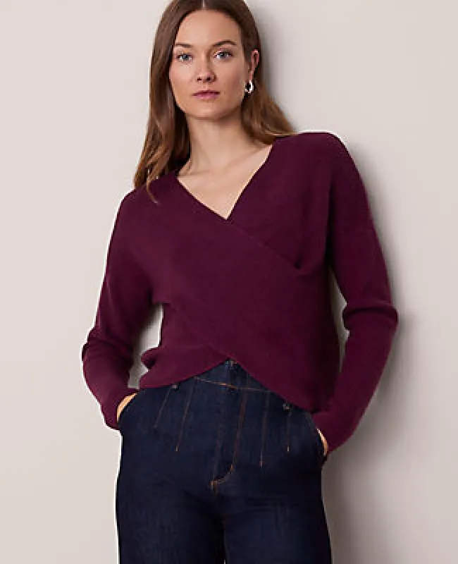 Ann Taylor Ribbed Wrap Sweater made by Ann Taylor