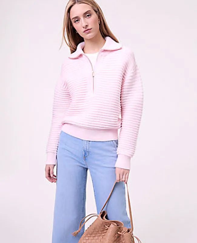 Ann Taylor Weekend Textured Stitch Half-Zip Sweater made by Ann Taylor