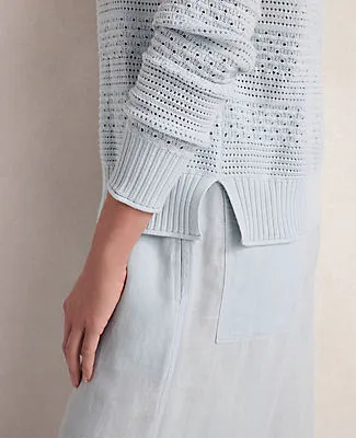Ann Taylor Haven Well Within Cotton Mixed Stitch Johnny Collar Sweater sold by Ann Taylor product image thumbnail 3