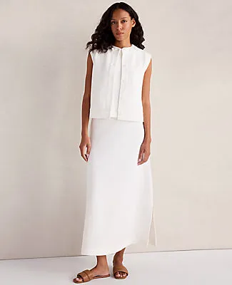 Ann Taylor Haven Well Within Cotton Blend Textured Short Sleeve Jacket sold by Ann Taylor product image thumbnail 3