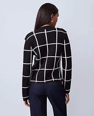 Ann Taylor Windowpane Utility Sweater Jacket sold by Ann Taylor product image thumbnail 2