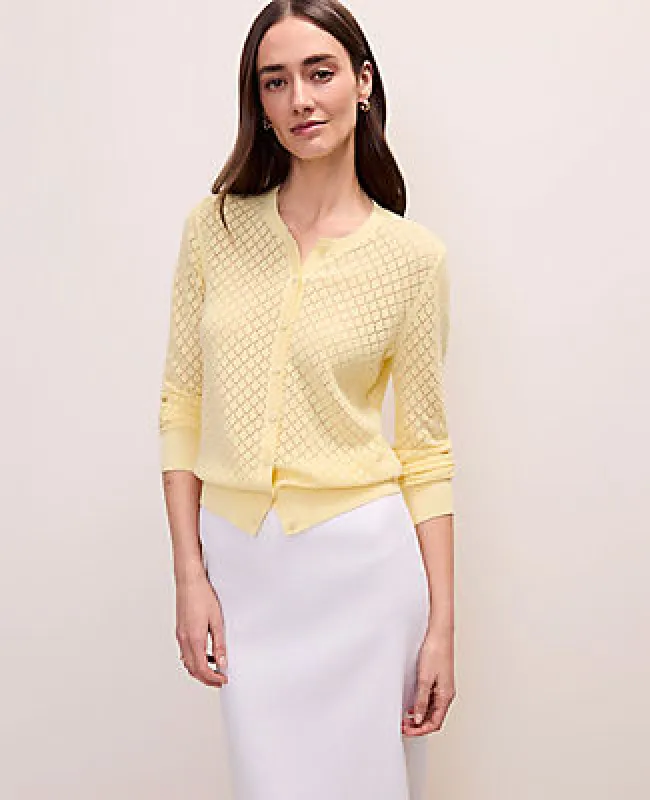 Ann Taylor Pointelle Stitch Ann Cardigan made by Ann Taylor