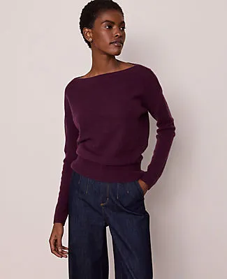 Ann Taylor Studio Collection Cashmere Off-The-Shoulder Sweater sold by Ann Taylor