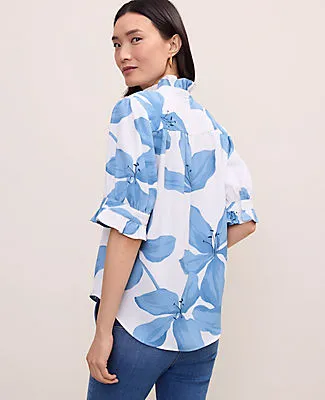 Ann Taylor Petite Floral Ruffle Collar Shirt sold by Ann Taylor product image thumbnail 2