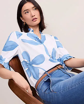 Ann Taylor Petite Floral Ruffle Collar Shirt sold by Ann Taylor product image thumbnail 3