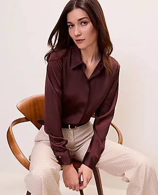 Ann Taylor Satin Essential Shirt sold by Ann Taylor product image thumbnail 3