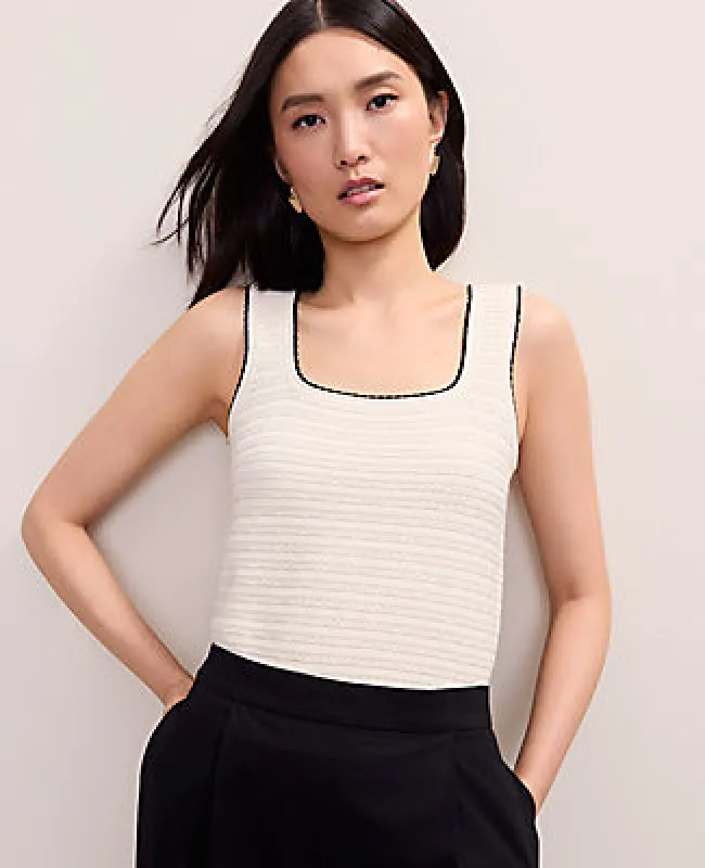 Ann Taylor Petite Textured Stitch Sweater Shell Top made by Ann Taylor