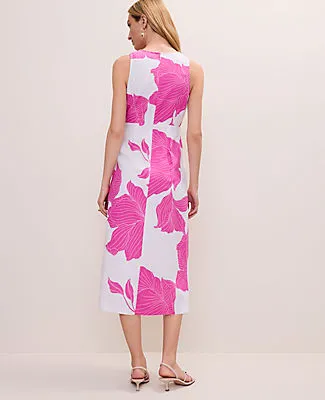 Ann Taylor Petite Floral Midi Wrap Dress in Linen Blend sold by Ann Taylor product image thumbnail 2
