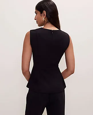 Ann Taylor Petite V-Neck Peplum Vest in Fluid Crepe sold by Ann Taylor product image thumbnail 2