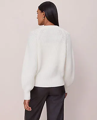 Ann Taylor Chunky Ribbed Crew Neck Cardigan sold by Ann Taylor product image thumbnail 2