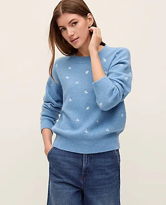 Ann Taylor Weekend Floral Embroidered Sweater sold by Ann Taylor