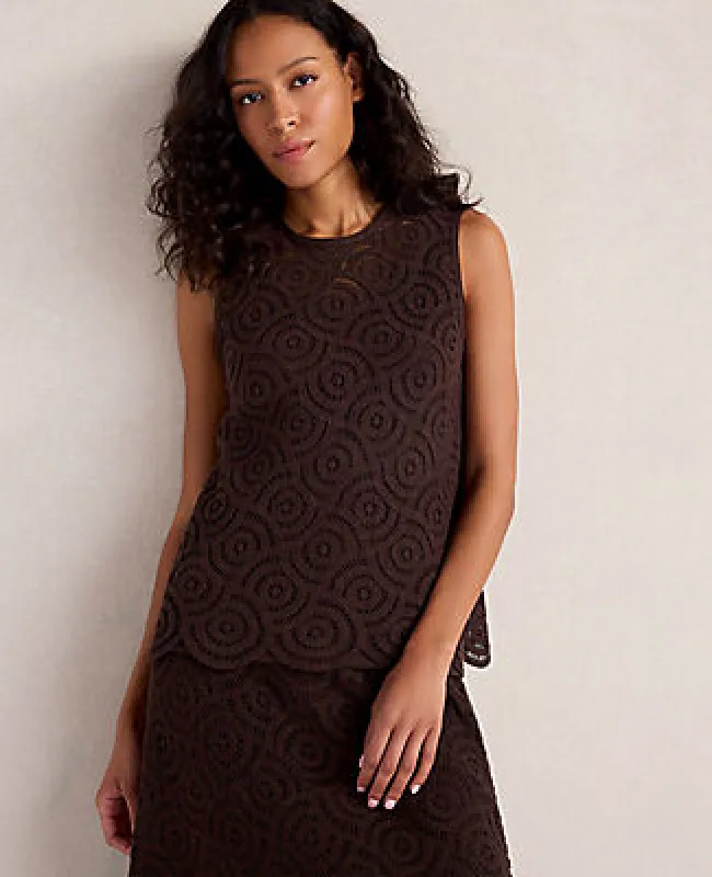 Ann Taylor Haven Well Within Cotton Crochet Scalloped Tank made by Ann Taylor