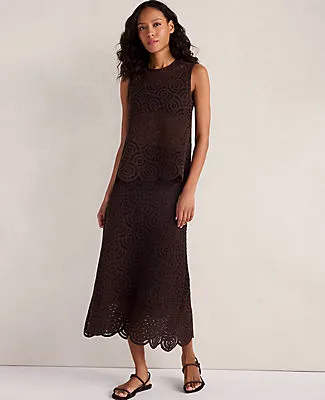 Ann Taylor Haven Well Within Cotton Crochet Scalloped Tank sold by Ann Taylor product image thumbnail 4