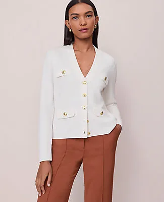 Ann Taylor V-Neck Sweater Jacket sold by Ann Taylor