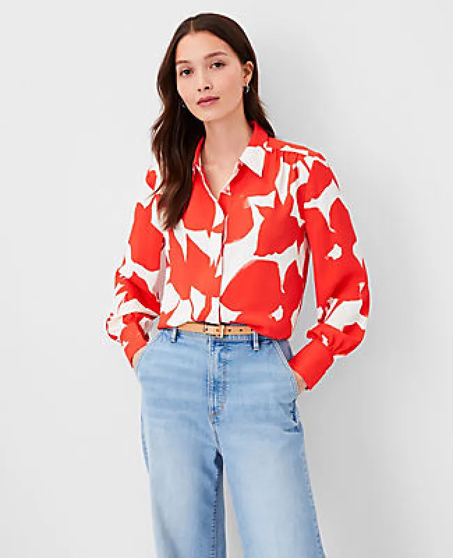 Ann Taylor Floral Button Down Shirt made by Ann Taylor