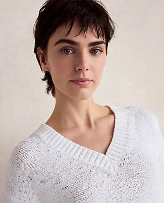 Ann Taylor Haven Well Within Cotton Blend Tape Yarn V-Neck Sweater sold by Ann Taylor product image thumbnail 2