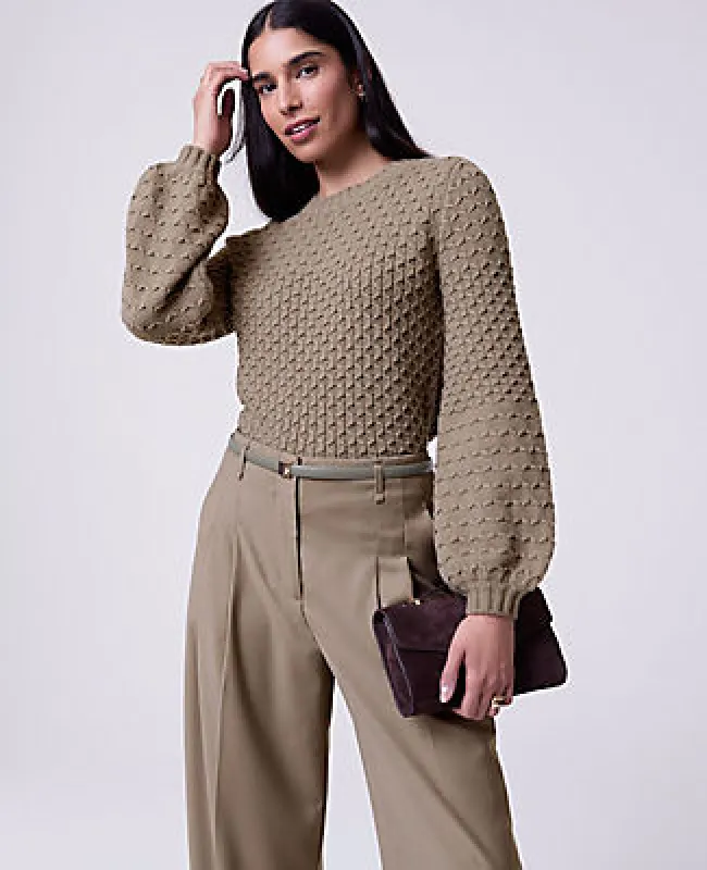 Ann Taylor Honeycomb Cable Crew Neck Sweater made by Ann Taylor