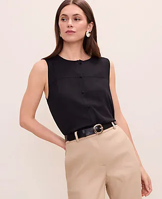 Ann Taylor Mixed Media Button Down Top sold by Ann Taylor