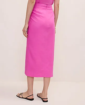 Ann Taylor Knotted Pencil Skirt in Linen Blend sold by Ann Taylor product image thumbnail 3