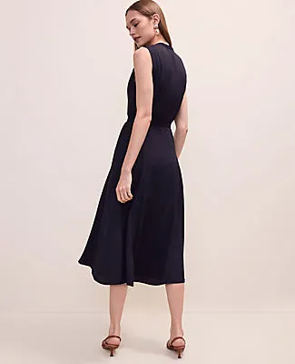 Ann Taylor Petite Belted Split Neck Flare Dress sold by Ann Taylor product image thumbnail 2