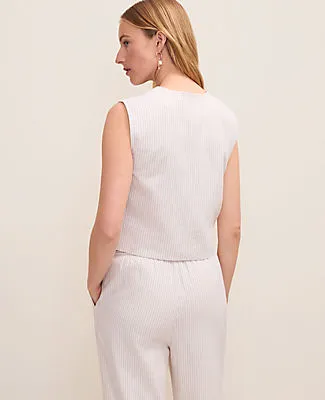 Ann Taylor Weekend Striped Vest in Linen Blend sold by Ann Taylor product image thumbnail 2
