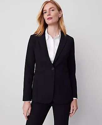 Ann Taylor The Long Single Button Blazer in Bi-Stretch sold by Ann Taylor