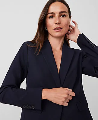 Ann Taylor The Petite Notched Single Button Blazer in Seasonless Stretch sold by Ann Taylor product image thumbnail 3