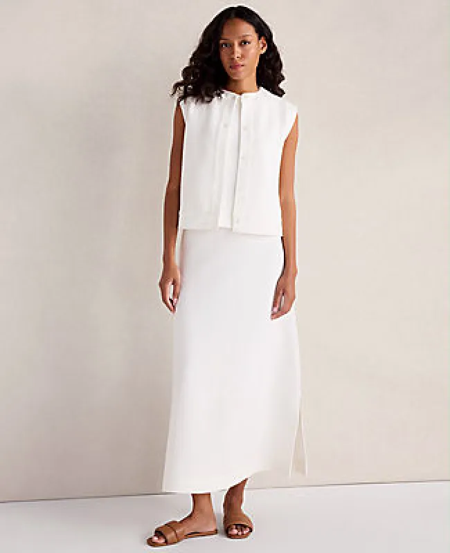 Ann Taylor Haven Well Within Cotton Blend Textured Midi Skirt made by Ann Taylor