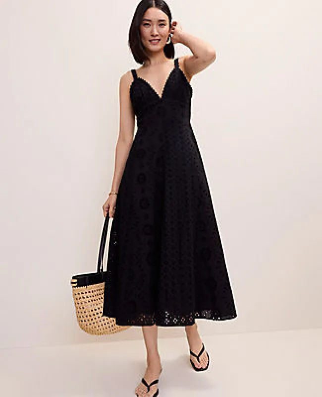 Ann Taylor Petite Studio Eyelet Midi Dress made by Ann Taylor