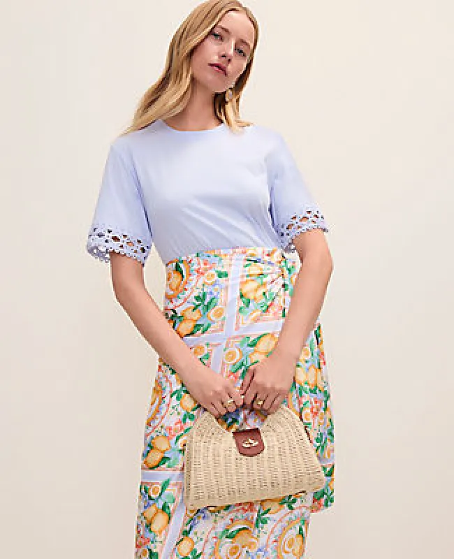Ann Taylor Petite Crochet Trim Relaxed Tee made by Ann Taylor