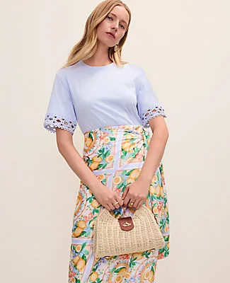 Ann Taylor Petite Crochet Trim Relaxed Tee sold by Ann Taylor